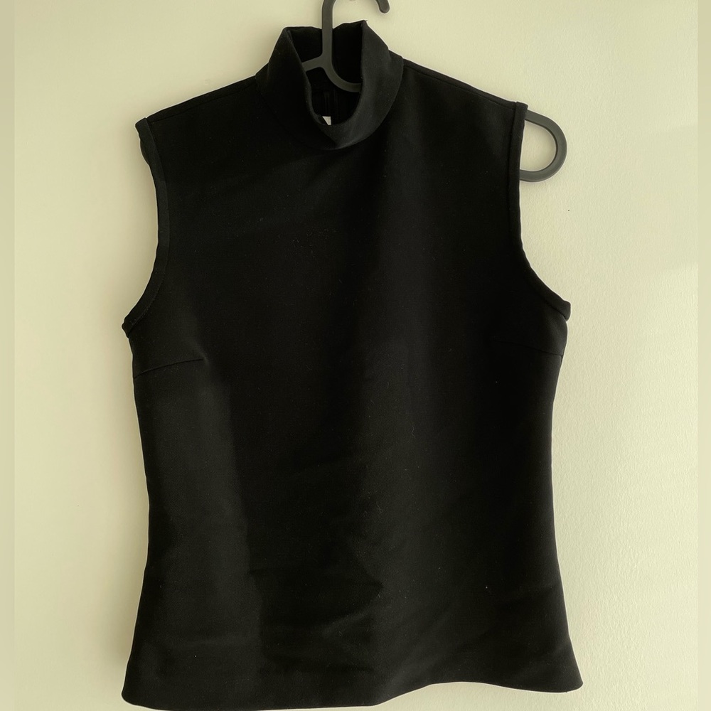 Black Turtle Neck Structured Top